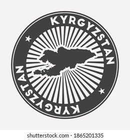 Kyrgyzstan round logo. Vintage travel badge with the circular name and map of the country, vector illustration. Can be used as insignia, logotype, label, sticker or badge of Kyrgyzstan.
