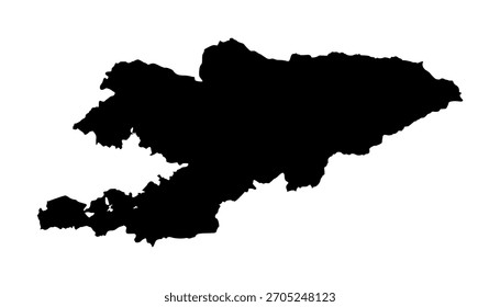 Kyrgyzstan Silhouette Map Design. Kyrgyzstan Map Vector Illustration. Perfect for infographics, presentations, and educational materials