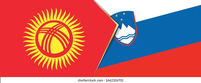 Kyrgyzstan and Slovenia flags, two vector flags symbol of relationship or confrontation.