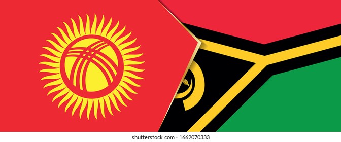 Banderas de Kirguistán y Vanuatu, dos banderas vectoriales símbolo de relación o enfrentamiento.
