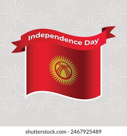 Kyrgyzstan Wavy Flag Independence Day Banner Background