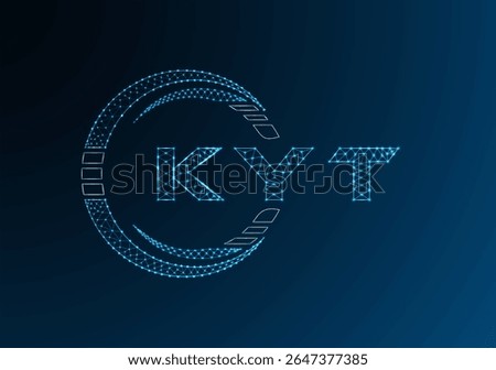 KYT low poly letter logo vector design. KYT lower poly logo design. Low poly logo.