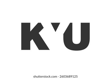 KYU logo design. Initial letter K Y U bold font style for tech startups, consulting, corporate branding. Creative company name, headlines typography identity, trendy logotype. Vector illustration.
