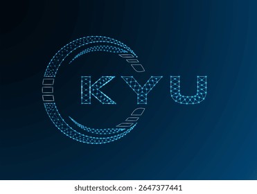 KYU low poly letter logo vector design. KYU lower poly logo design. Low poly logo.