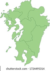 Kyushu Map (color Can Be Changed)