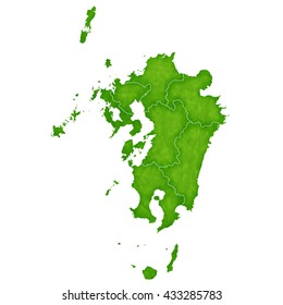 Kyushu Map Green Icon 