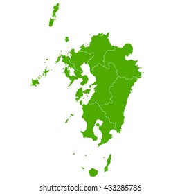 Kyushu Map Green Icon 