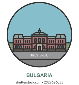 Kyustendil. Cities and towns in Bulgaria. Flat landmark