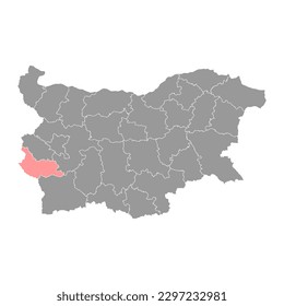 Mapa de la provincia de Kyustendil, provincia de Bulgaria. Ilustración vectorial.