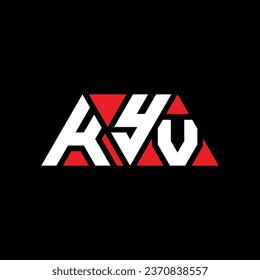KYV triangle letter logo design with triangle shape. KYV triangle logo design monogram. KYV triangle vector logo template with red color. KYV triangular logo Simple, Elegant, and Luxurious design.