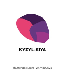 Kyzyl Kiya vector world map City illustration. Kyrgyzstan Country Isolated on white background, for business