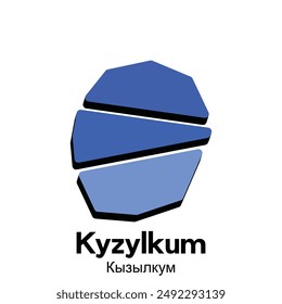 Kyzylkum map vector illustration modern, illustrated Map of Kazakhstan element graphic illustration design template