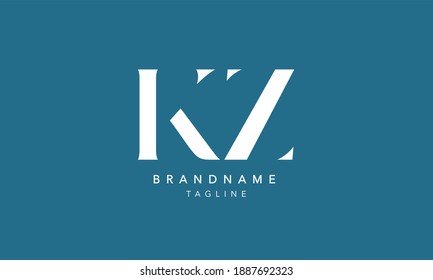 KZ Alphabet initial Letter Monogram Icon Logo vector illustration