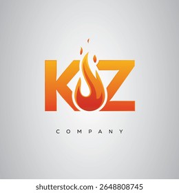 KZ Creative Fire Letter Logo Design