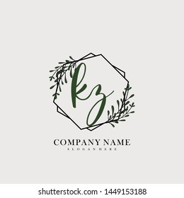 KZ Initial beauty floral logo template