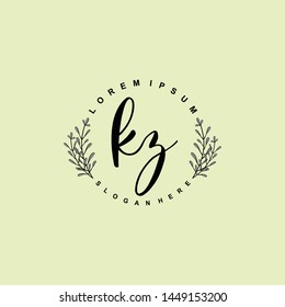KZ Initial beauty floral logo template