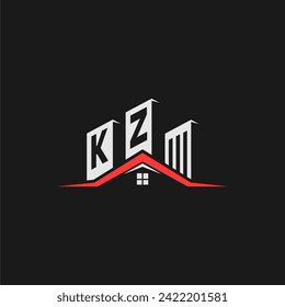 KZ Initial Construction Real Estate Home Logo Design Vector