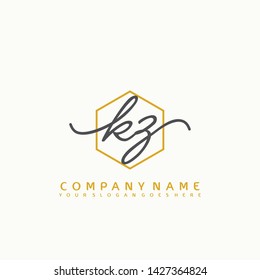 KZ Initial handwriting logo concept