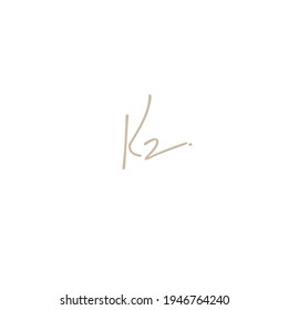 Kz initial handwriting logo for identity