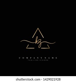 KZ initial handwriting logo template vector