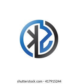 KZ initial letters looping linked circle logo black blue