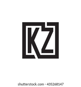 KZ initial letters looping linked square monogram logo
