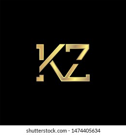 KZ Initial logo Capital Letters Gold colors