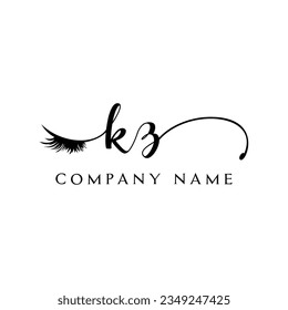 KZ inicial Logotipo lash logo eyelector moderno