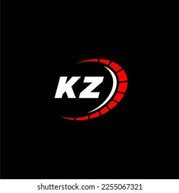 KZ initial monogram for automotive logo with speed image design vector