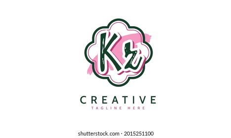 KZ Initials, handwriting logo vector