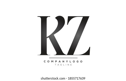 KZ initials monogram letter text alphabet logo design