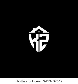 KZ initials premium shield logo monogram with home designs modern templates
