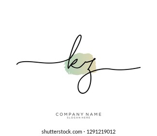 KZ K Z Initial handwriting logo template