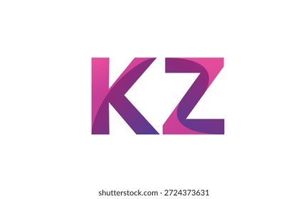 KZ Letter Gradient Monogram Logo for Modern Business Branding