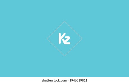 Diseño del logotipo de la letra KZ con un estilo sencillo