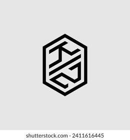 KZ line geometric monogram with high quality professional design that will print well