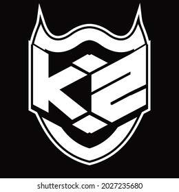 KZ Logo monogram design isolated with shield shape design
