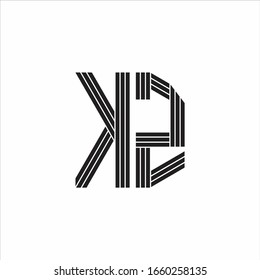 KZ Logo monogram outline style linked isolated on white background