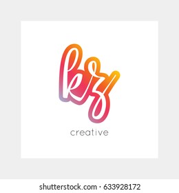 KZ logo, vector. Useful as branding, app icon, alphabet combination, clip-art.