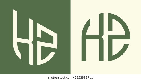 KZ modern initial letter logo design vector bundle. It will be suitable for which company or brand name start those initial.