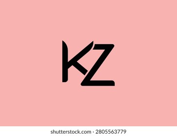 KZ Modern Monogram Icon. Clean geometric letterform evokes simplicity, elegance, and contemporary graphic design sensibility.