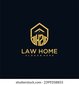 KZ monogram initial logo for lawhome with shape home design
