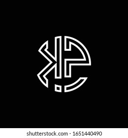 Plantilla de diseño de esquema de estilo de cinta de logotipo KZ monograma