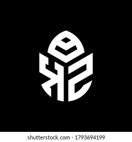 Logo de monograma KZ con forma de ciprés plantilla de diseño de estilo lujoso