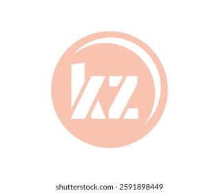 KZ sport emblem or team logotype. Ball logo with a combination of Initial letter K and Z for balls shop, sports company, training, club badge. Vector illustration.