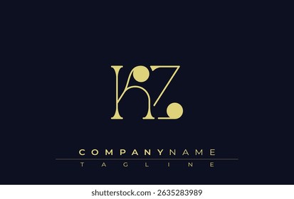 KZ Typography Logo Design. Stylish monogram design depiction featuring the letters K and Z combined in an artistic signature style, delivering a unique and creative visual representation.