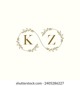 KZ wedding infinity in elegant monogram with high quality professional design that will print well