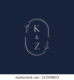 KZ wedding initial logo letters in high quality professional design that will print well across any print media