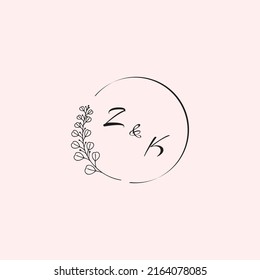 KZ wedding logo letters in high quality professional design that will print well across any print media