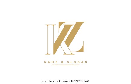 KZ, ZK Initial Letters Abstract Logo Monogram